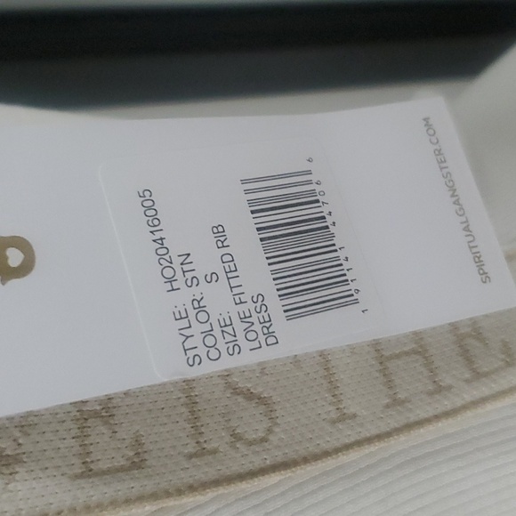 NWT SPIRITUAL GANGSTER WHITE RIBBED LOVE IS THE ANSWER BODYCON LONG SLEEVES XL&S - Picture 11 of 15